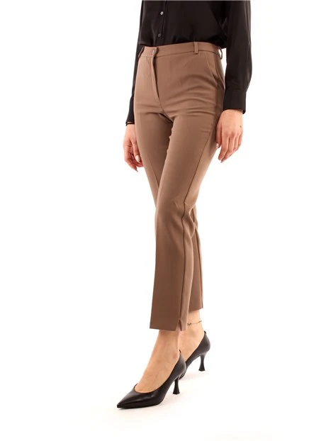 PANTALONI CHINO CON SPACCHI DONNA MARRONE