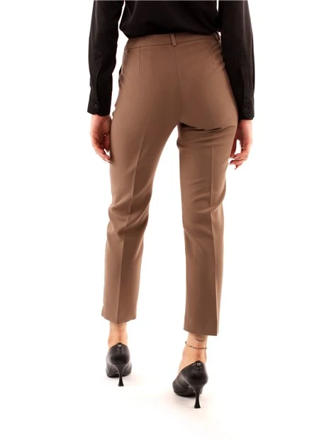 PANTALONI CHINO CON SPACCHI DONNA MARRONE