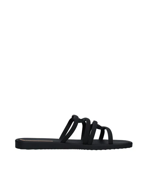 SANDALI CON INTRECCI SOLAR SLIDE DONNA NERO