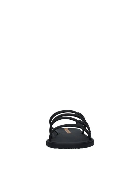 SANDALI CON INTRECCI SOLAR SLIDE DONNA NERO