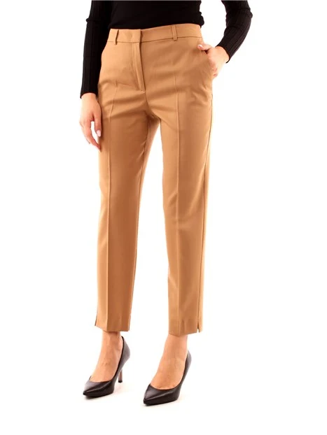 PANTALONI A SIGARETTA IN LANA DONNA BEIGE