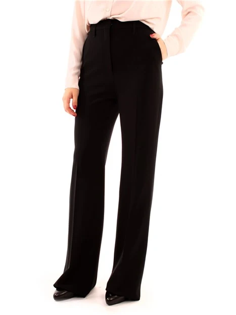 PANTALONI A ZAMPA CON TASCHE DONNA NERO