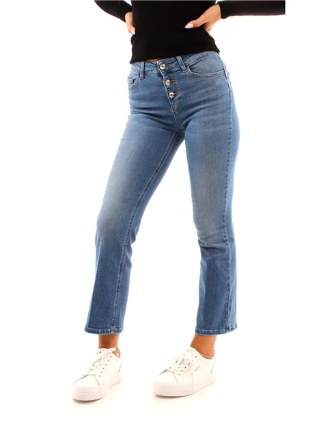 JEANS CROPPED FLARE DONNA BLU