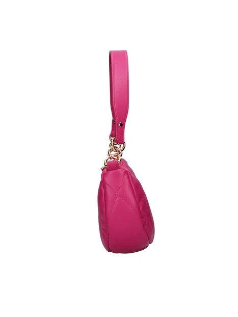 BORSA A SPALLA MEZZALUNA CON LOGO DONNA FUCSIA