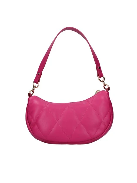 BORSA A SPALLA MEZZALUNA CON LOGO DONNA FUCSIA