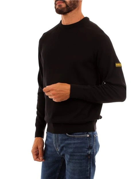 MAGLIA GIROCOLLO IN COTONE UOMO NERO