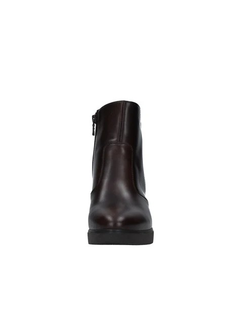 STIVALETTI TACCO ALTO CON CINTURINO LOGATO DONNA MARRONE