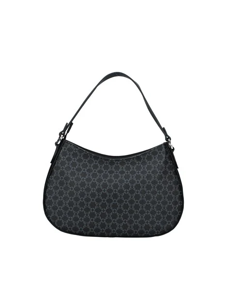 BORSA A SPALLA CON TASCHE DIAGONALI DONNA NERO