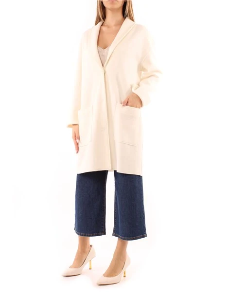 CAPPOTTO LUNGO CON TASCHE DONNA BIANCO