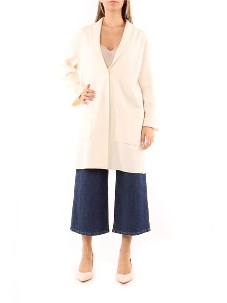 CAPPOTTO LUNGO CON TASCHE DONNA BIANCO