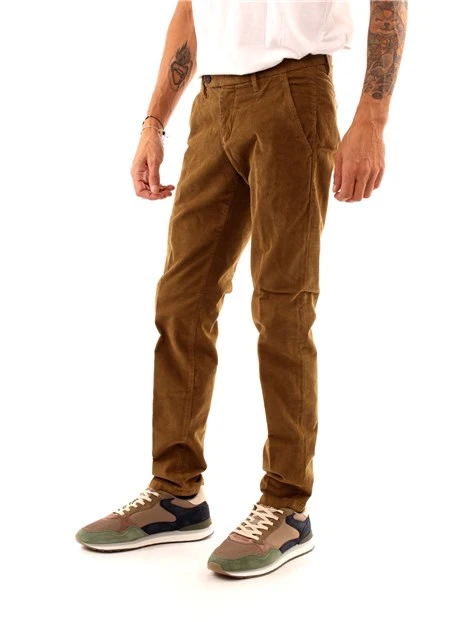 PANTALONI CHINO NEW ROLF IN VELLUTO UOMO MARRONE CHIARO