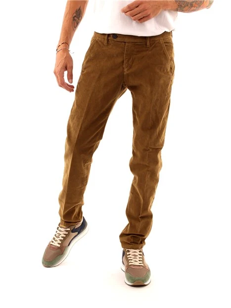 PANTALONI CHINO NEW ROLF IN VELLUTO UOMO MARRONE CHIARO