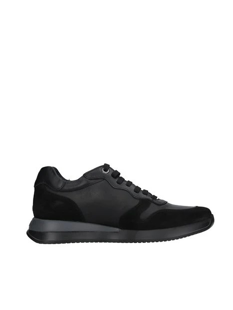 SNEAKERS CON INSERTI IN CAMOSCIO UOMO NERO