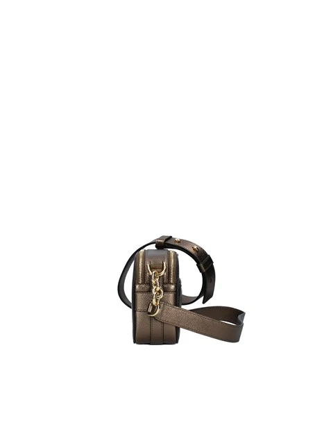 BORSA A TRACOLLA FLORA-H  IN PELLE DONNA BRONZO