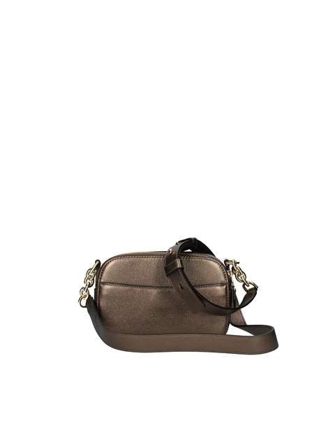 BORSA A TRACOLLA FLORA-H  IN PELLE DONNA BRONZO