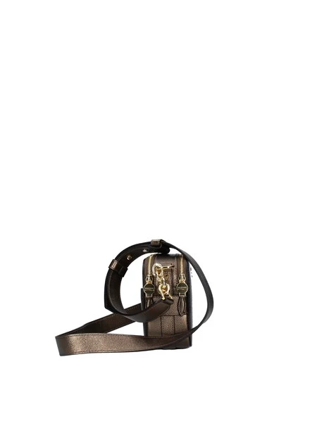 BORSA A TRACOLLA FLORA-H  IN PELLE DONNA BRONZO