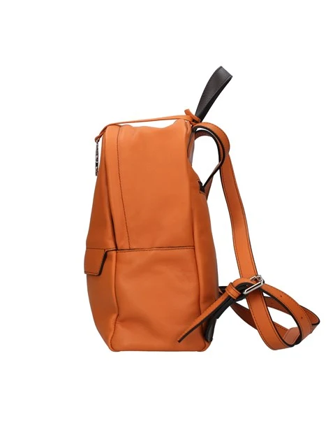 ZAINO IN PELLE CON DUE TASCHE ESTERNE DONNA ARANCIO