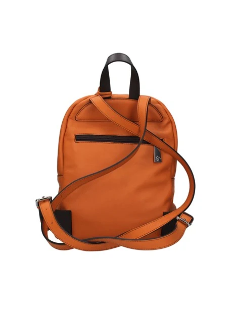 ZAINO IN PELLE CON DUE TASCHE ESTERNE DONNA ARANCIO