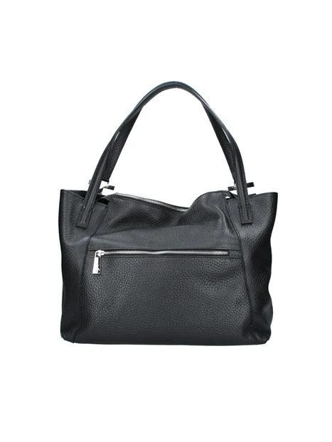 BORSA SHOPPING CON TRAMA MARTELLATA DONNA NERO