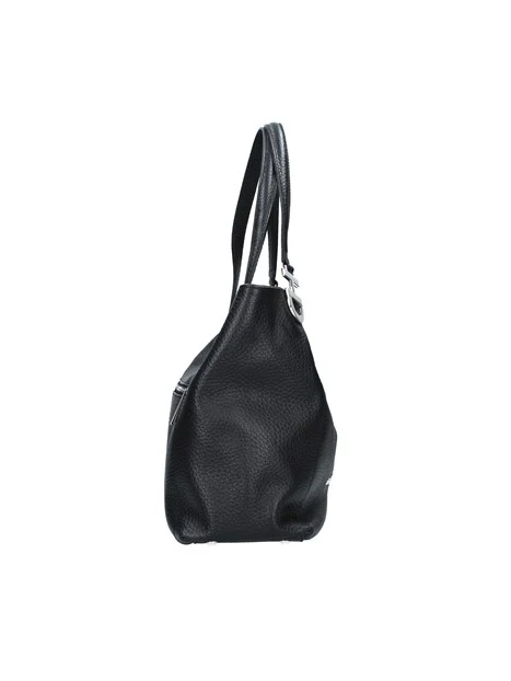 BORSA SHOPPING CON TRAMA MARTELLATA DONNA NERO