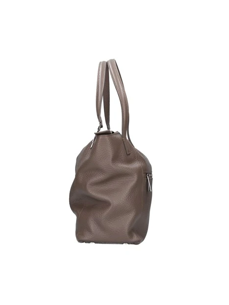 BORSA SHOPPING CON TRAMA MARTELLATA DONNA MARRONE