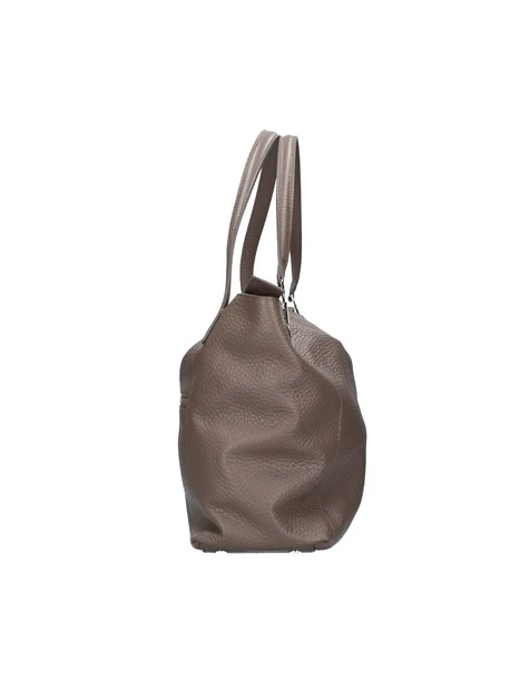 BORSA SHOPPING CON TRAMA MARTELLATA DONNA MARRONE