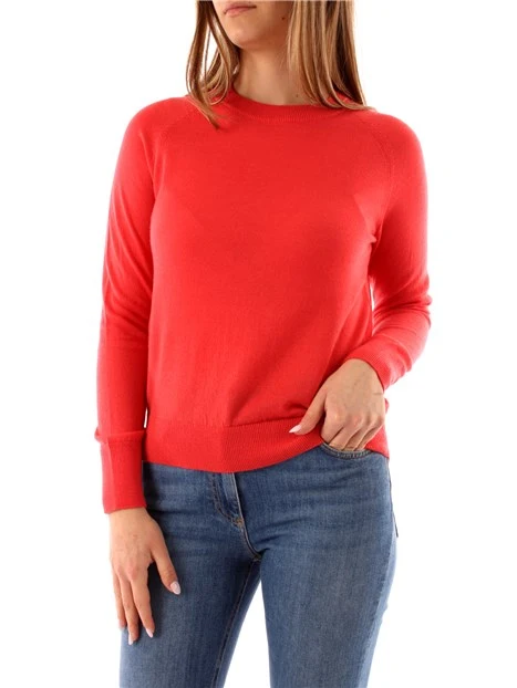 MAGLIA GIROCOLLO IN MISTO LANA DONNA ROSSO CORALLO