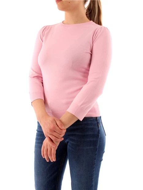 MAGLIA GIROCOLLO IN FILATO DI VISCOSA DONNA ROSA