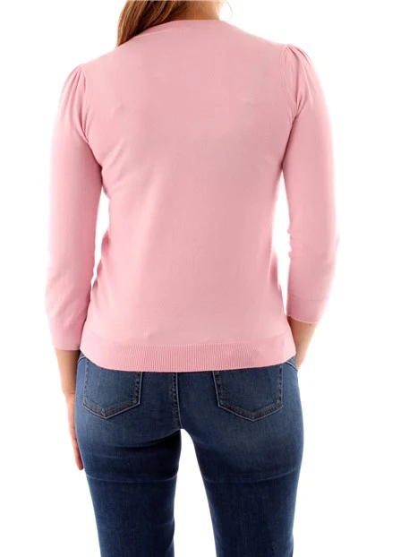 MAGLIA GIROCOLLO IN FILATO DI VISCOSA DONNA ROSA