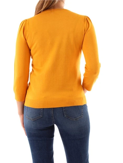 MAGLIA GIROCOLLO IN FILATO DI VISCOSA DONNA GIALLO