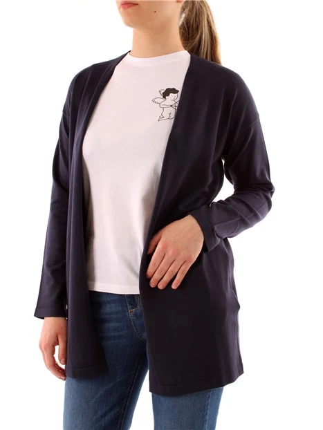 CARDIGAN IN FILATO DI VISCOSA DONNA BLU NAVY