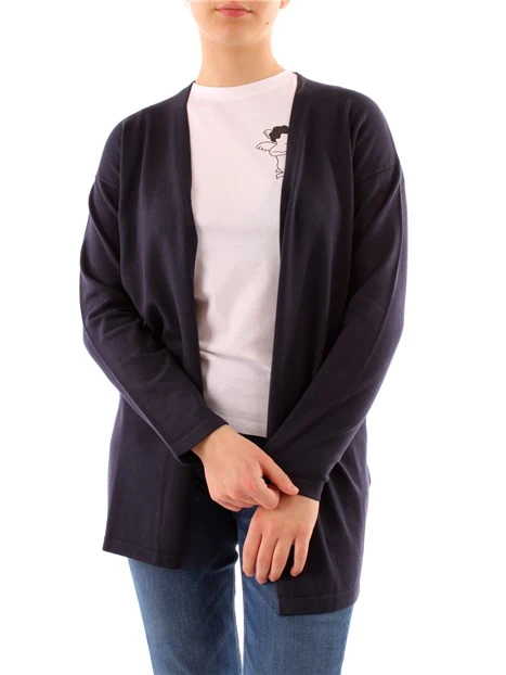 CARDIGAN IN FILATO DI VISCOSA DONNA BLU NAVY