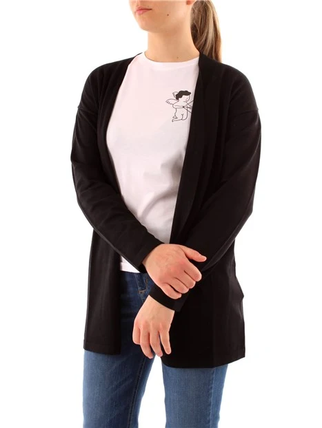 CARDIGAN IN FILATO DI VISCOSA DONNA NERO