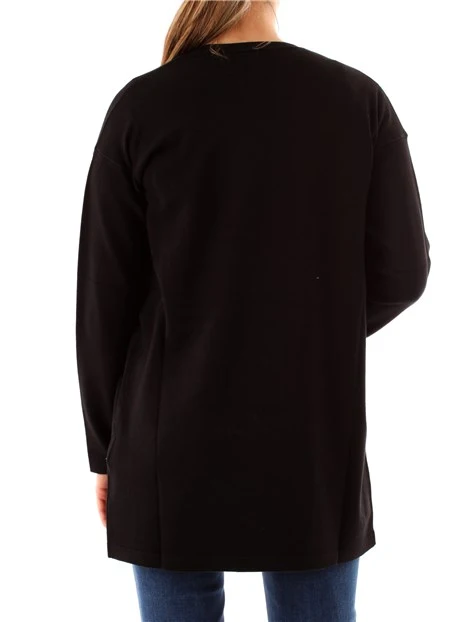 CARDIGAN IN FILATO DI VISCOSA DONNA NERO