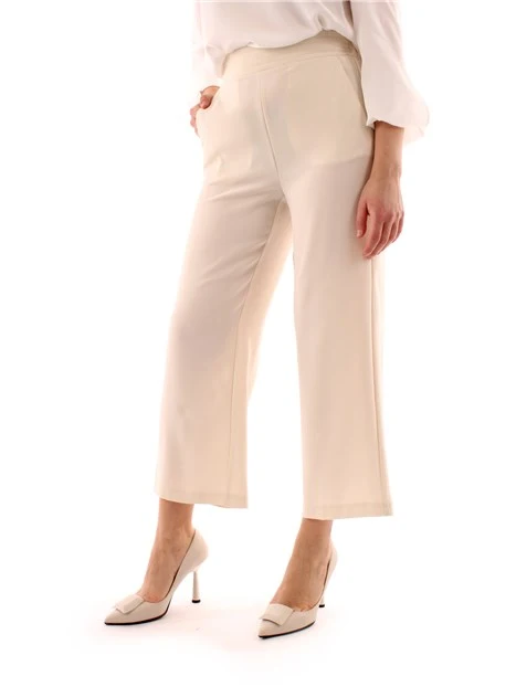 PANTALONI CROPPED DONNA BIANCO PANNA