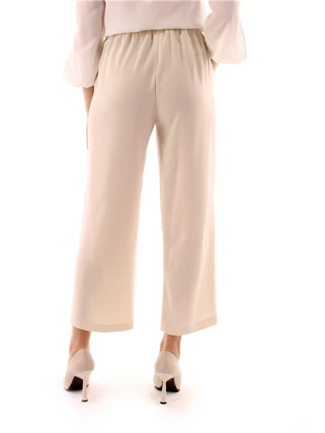 PANTALONI CROPPED DONNA BIANCO PANNA