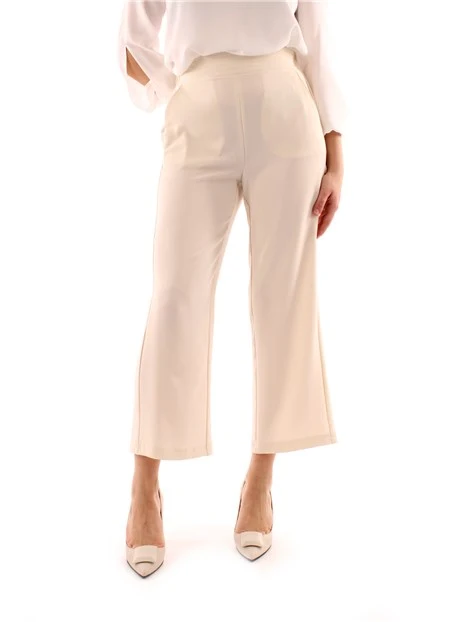 PANTALONI CROPPED DONNA BIANCO PANNA