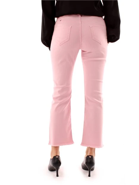 PANTALONI CROPPED A ZAMPA DONNA ROSA