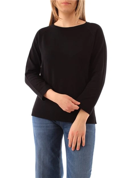 MAGLIA GIROCOLLO IN FILATO DONNA NERO