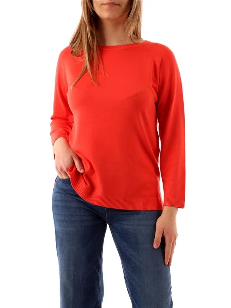 MAGLIA GIROCOLLO IN FILATO DONNA ROSSO