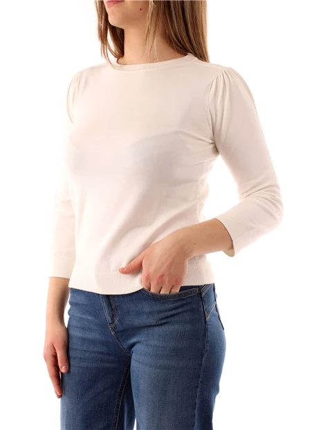 MAGLIA GIROCOLLO IN FILATO DI VISCOSA DONNA BIANCO