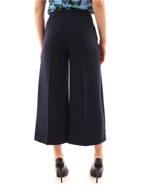 PANTALONI CROPPED A GAMBA AMPIA DONNA BLU NOTTE