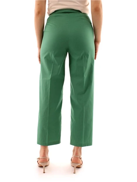 PANTALONI A SIGARETTA CON FIOCCO DONNA VERDE