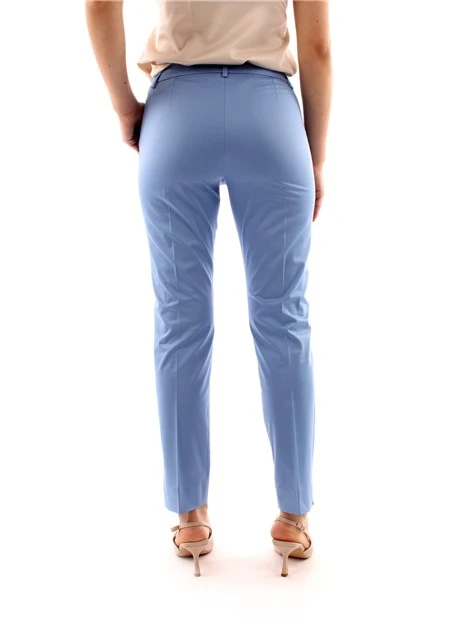 PANTALONI A SIGARETTA DONNA AZZURRO