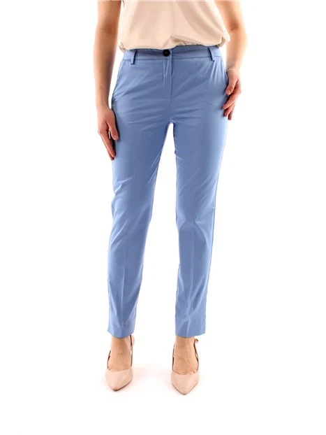 PANTALONI A SIGARETTA DONNA AZZURRO