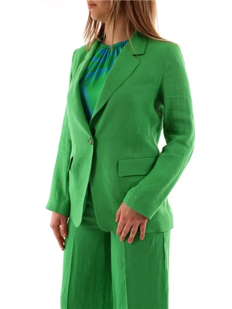 GIACCA BLAZER IN LINO DONNA VERDE SMERALDO