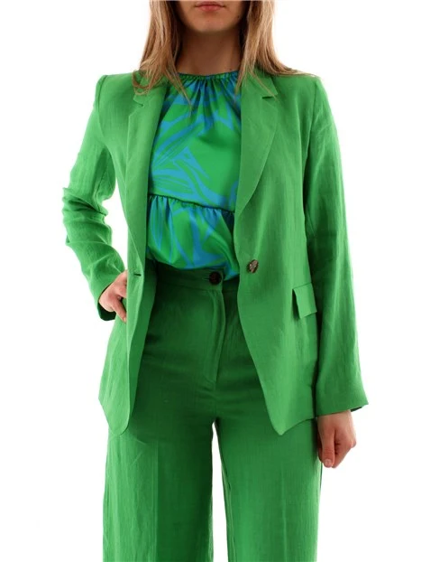 GIACCA BLAZER IN LINO DONNA VERDE SMERALDO