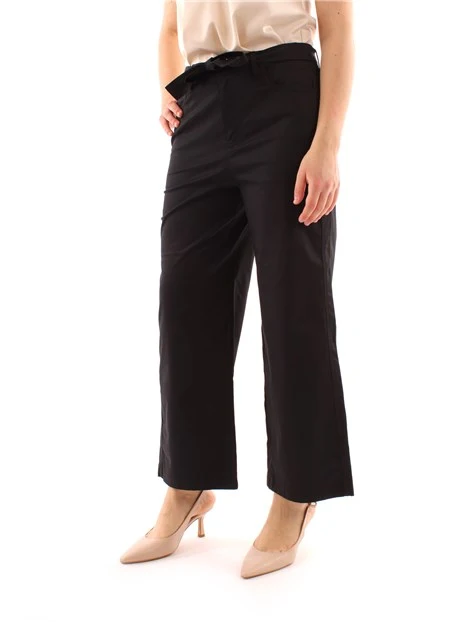 PANTALONI CROPPED A GAMBA DRITTA DONNA NERO