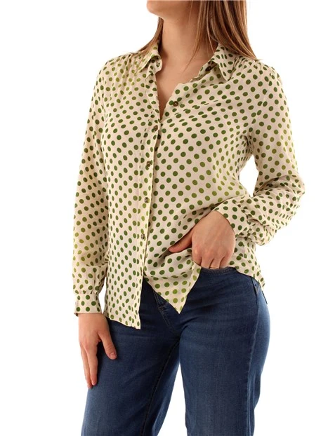 CAMICIA A POIS VERDE DONNA AVORIO