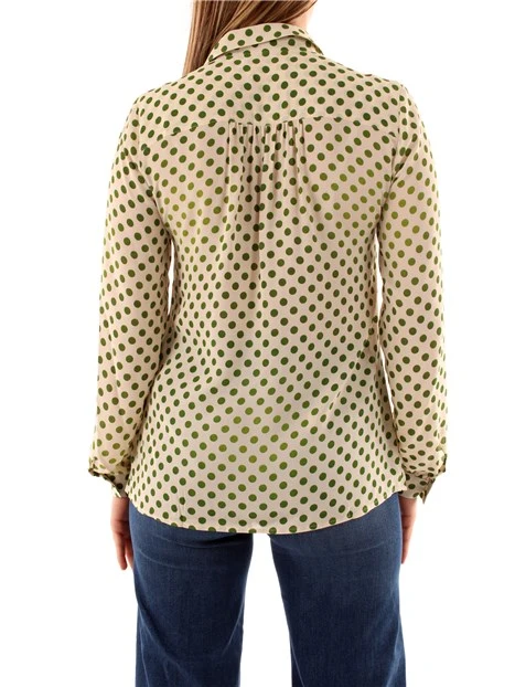 CAMICIA A POIS VERDE DONNA AVORIO